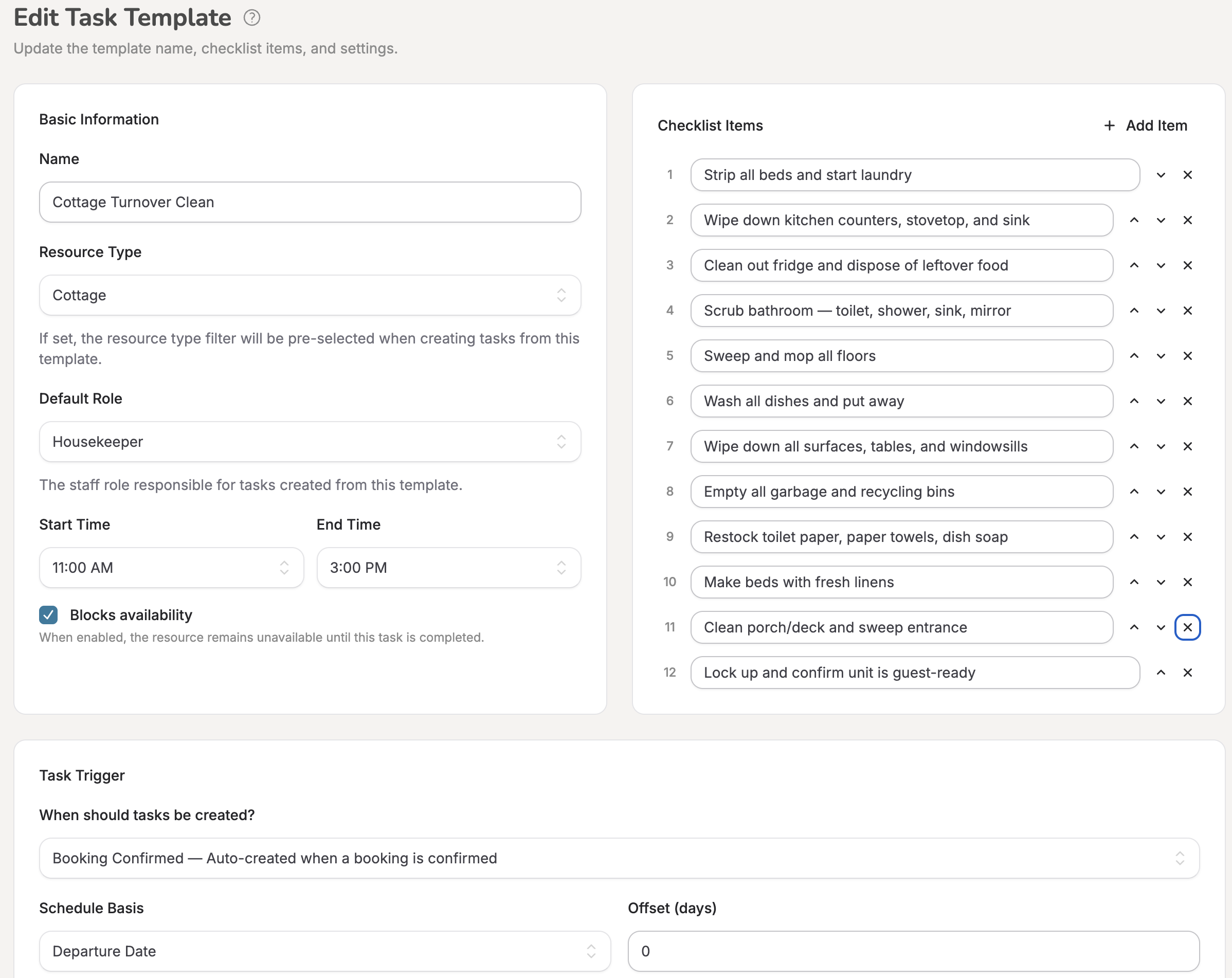 Task Template Editor